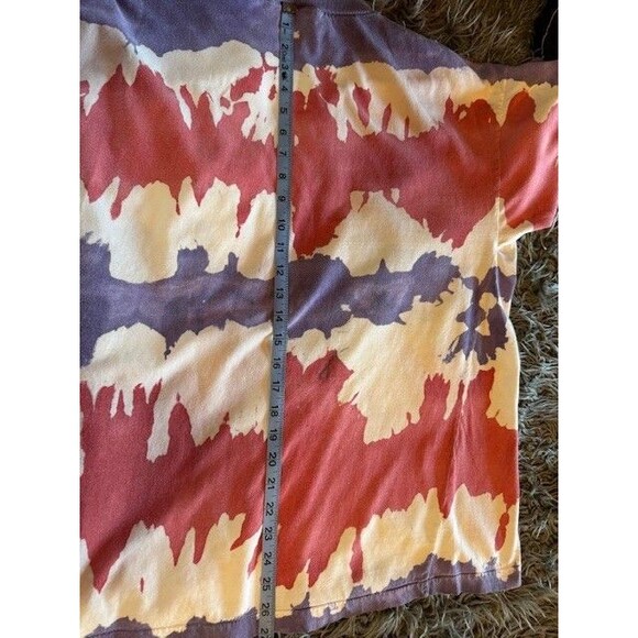 Vintage Gitano Pocket Tie Dye Print T Shirt MED 90s Hippie Purple Red Y2K - Picture 8 of 9